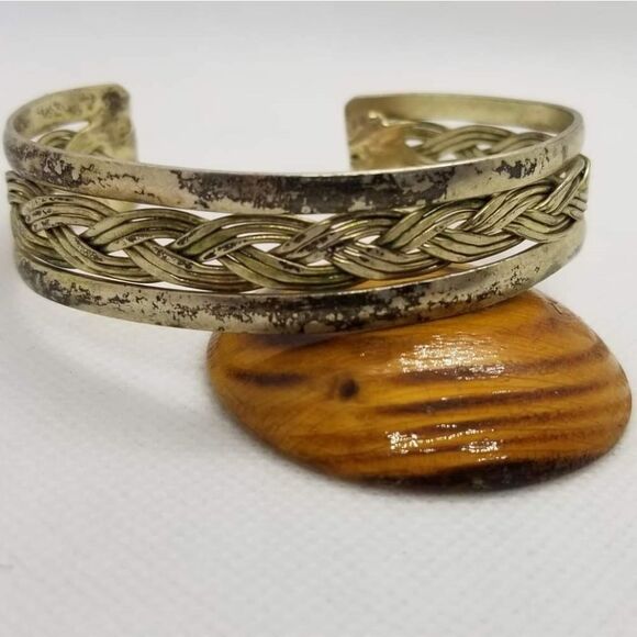 Edwardian cuff‎ braided bracelet B0817 - Picture 1 of 1